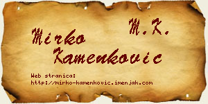 Mirko Kamenković vizit kartica